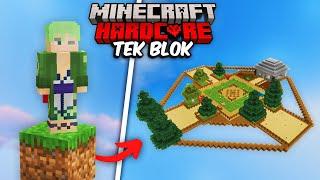 Sadece 1 Blok İLE Minecraft'ta Hayatta Kalmaya Çalıştım..