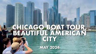  Chicago Downtown Boat Tour  | Beautiful American City | Chicago Skyscrapers 2024