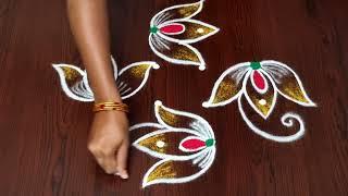 Simple rangoli || kolam designs || rangoli ||