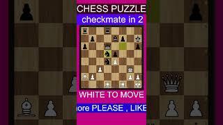 CHECKMATE IN 2  MOVES, white to play #chessstraps #CHESS , #VIRAL