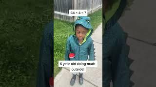 6 year old doing math outside! #shorts #homeschool #educational #kids