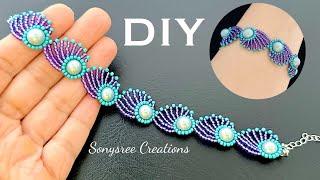 Hera Bracelet  || DIY Beaded Bracelet || Peacock feather bracelet or shell bracelet