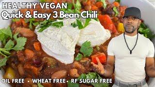 The Best Vegan 3 Bean Chili: Oil-Free