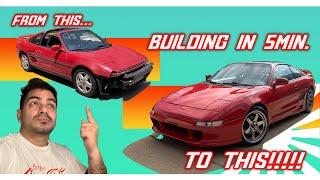 BUILDING A MR2 IN 5MIN.  INSANE BUILD!  TOYOTA MR2 SW20 JAPANESE LEGEND CAR