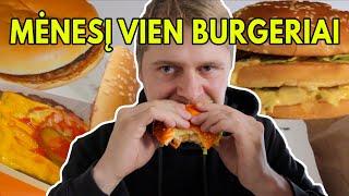 MĖNESĮ VALGIAU TIK BURGERINIŲ MAISTĄ