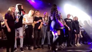 Dua Lipa - Blow your mind with fans jumping on stage! Full song + drinking wine + Christmas hat