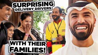 Surprising Delivery Drivers With Their Families