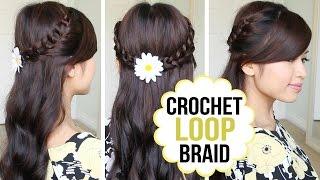 Crochet Loop Braid Hair Tutorial | Half Updo Prom Hairstyle
