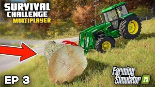 I THOUGHT WE WERE GOING TO FAIL | Farming Simulator 25 - Survival Challenge | Episode 3