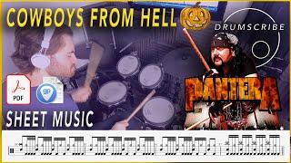 Cowboys from Hell - Pantera | Drum SCORE Sheet Play-Along | DRUMSCRIBE