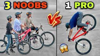 3 Noobs vs 1 Pro Rider | Ultimate Cycle Stunt Challenge!