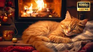 Cozy Room With Purring Cat and Crackling FireplaceDeep Sleep, Stress Relief, Meditate