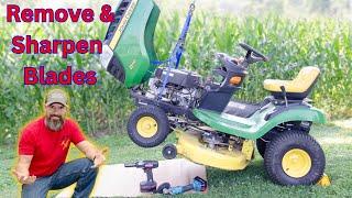 How to Sharpen and balance lawn mower blades without taking deck off