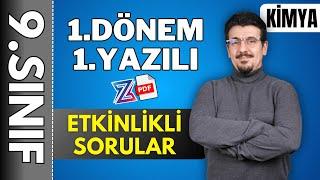 9.sınıf Kimya 1.Dönem 1.Yazılıya Hazırlık | ETKİNLİK | 2024 - 2025 + Ücretsiz PDF