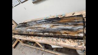 Watch how I created this beautiful bronze marble hearth using Stone Coat epoxy! | KCDC Designs