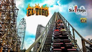 2023 El Toro Roller Coaster On Ride Back Seat 4K POV Six Flags Great Adventure