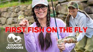 How to FLY FISH : Mary's first fish on the fly!