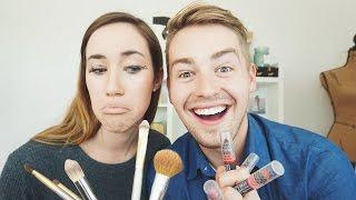 HUSBAND DOES MY MAKEUP CHALLENGE | ALLIE G BEAUTY