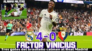 VINICIUS BRILLA Y EL REAL MADRID RESPIRA. OSASUNA GOLEADO. PRIMER GOL DE BELLINGHAM, LESIÓN MILITAO