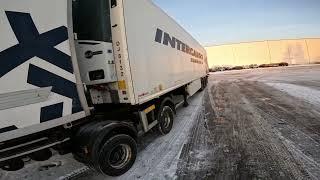 Ce înseamnă MUNCA unui ȘOFER️CAMION DE 64 TONE️iarna pe Zăpadă #bigtruck #work #truckvlog #vlog