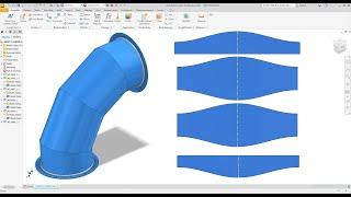 Sheet Metal Tutorial Calculate in Flat Form of Elbow 90 Degree in Inventor Exercise 105