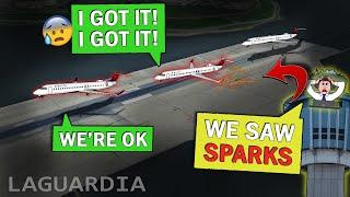 NEAR ACCIDENT | Endeavor CRJ-900 Wing Strike at LaGuardia!