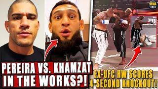 Alex Pereira vs. Khamzat Chimaev IN THE WORKS?! Ex-UFC HW scores 4-second KO! Burns vs Covington?