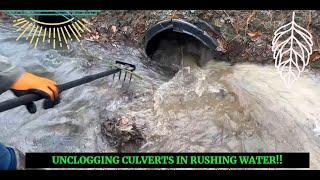 UNCLOGGING CULVERTS WITH RUSHING WATER DURING RAIN 02/2024 NT#35