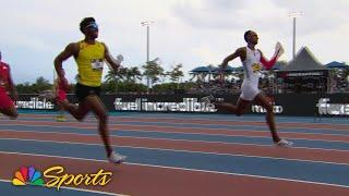 Alison dos Santos cruises to long hurdles sweep after 400m PR at Grand Slam Miami | NBC Sports