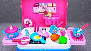 6 Minutes Satisfying with Unboxing Cute Pink Kitchen Playset Cooking Toys Collection ASMR