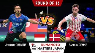 Jonatan Christie vs Rasmus Gemke Kumamoto Masters Japan 2024 Badminton | Round Of 16