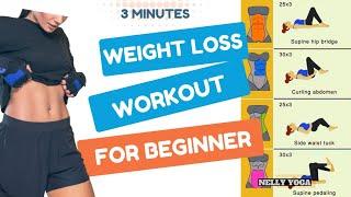 3 Minutes WEIGHT LOSS WORKOUT For BEGINNER - Challenge 2 - Nelly Yoga Shorts