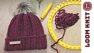 LOOM KNIT Hat Tutorial Easy | Strickring | Gorro Como Telar | Tricotin | نول | obręcze dziewiarskie