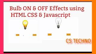 How to create Bulb ON OFF Project using HTML CSS and JavaScript  On  click function