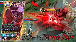 WTF DAMAGE!! HAYABUSA BEST THE BEST COMBO 1HIT full tutorial combo hayabusa -Mobile Legends