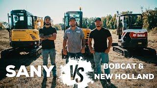 Mini EXCAVATOR Showdown! SANY Vs New Holland Vs Bobcat