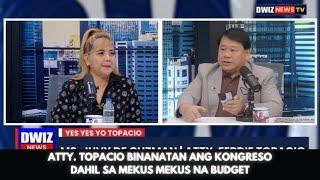 ATTY. TOPACIO BINANATAN ANG KONGRESO DAHIL SA MEKUS MEKUS NA BUDGET