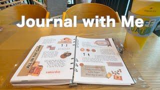 다이어리 꾸미기 / 비 오는 날 카페에서 다이어리 꾸미기 / 카페 테마 감성다꾸 / Journal with me at a cafe on rainy day