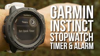 Garmin Instinct: Stopwatch, Timer, & Alarm Functions