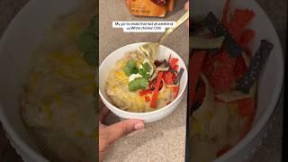 Easy White Chicken Chili Recipe| Perfect weekend stretch meal! #shorts #viral