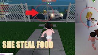 Bloxburg - SHE STEAL FOOD!!!!!