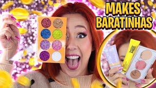 FIZ UMA MAQUIAGEM SÓ COM MAKES BARATINHAS! | Paguei muito barato! #teste #tiktok #makes #makeup