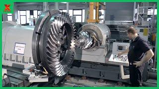 The World's Largest Bevel Gear CNC Machine- Modern Gear Production Line. Steel Wheel Manufacturing