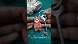 Air Dry Clay Teddy Bear Keychain DIY #shortsvideo #youtubeshorts #shorts