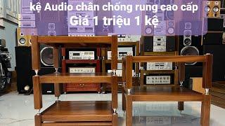 Kệ audio, kệ âm thanh, kệ âm ly gỗ lát mặt bàn nguyên tấm giá 1trieu1 1 kệ