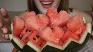 ASMR Fruit Eating | Red Watermelon - Mukbang Let's Eat No Talking