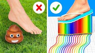 COLORFUL SHOE HACKS  POPULAR VS UNPOPULAR GIRLS AT SCHOOL by 123 GO!