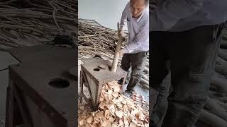 Easy slicing process of the herbal tree trunk into thin slices #amazing