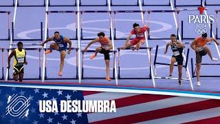 3 atletas de USA clasifican a la final de Atletismo 110 m Vallas | Juegos Olímpicos París 2024