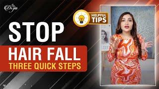 Stop Hair Fall in Three Quick Steps | Hair Fall Solution | Best Dermatologist in UAE #skincare